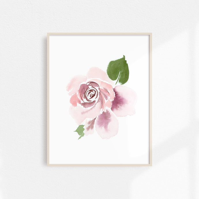 Watercolor Rose Print Large