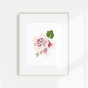 Watercolor Rose Print Small