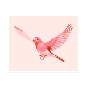 Pink Monochrome Bird Print
