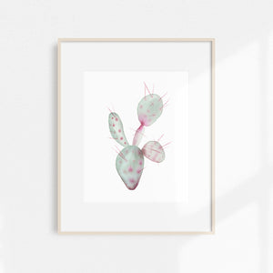 Watercolor Cactus Print Small