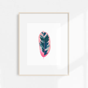 Watercolor Rubber Tree Print Medium