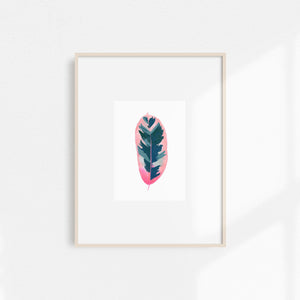 Watercolor Rubber Tree Print Small