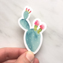 Load image into Gallery viewer, Pink Flower Cactus Sticker No. 02